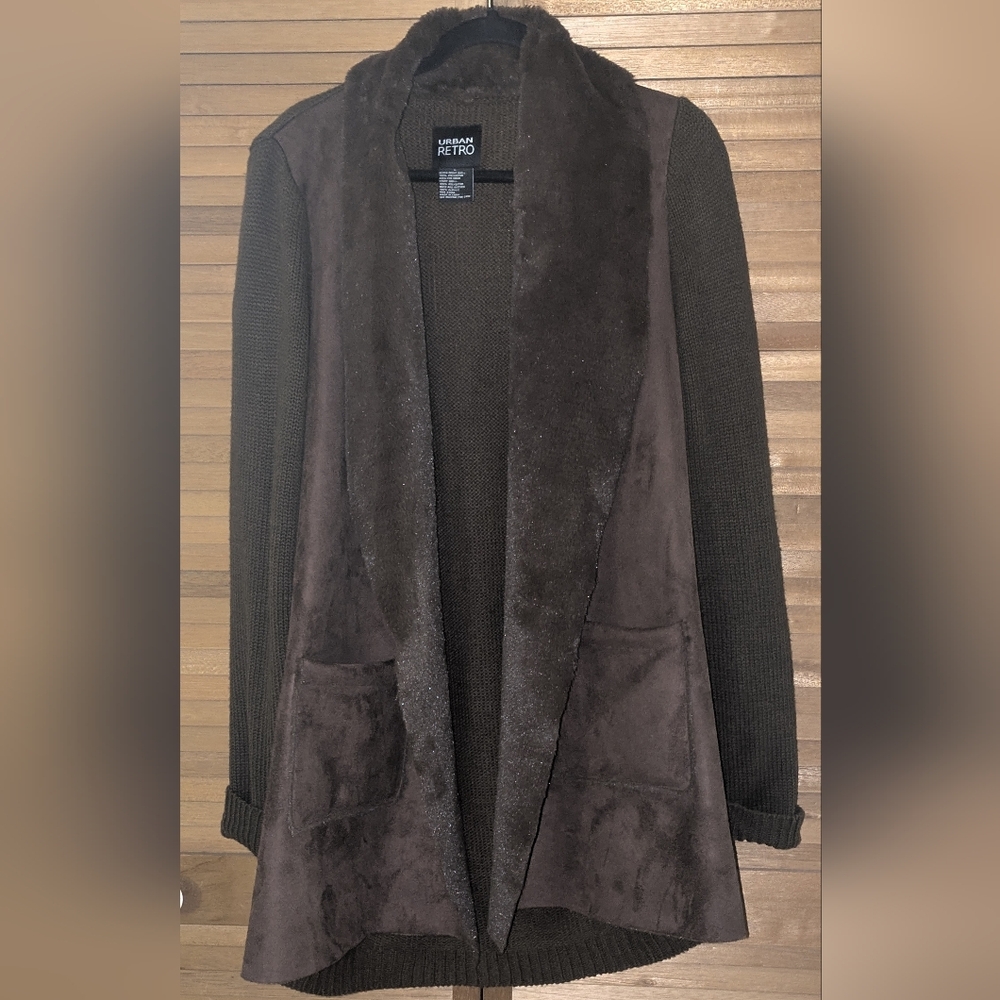 Urban Retro Brown Faux Fur Trim Jacket